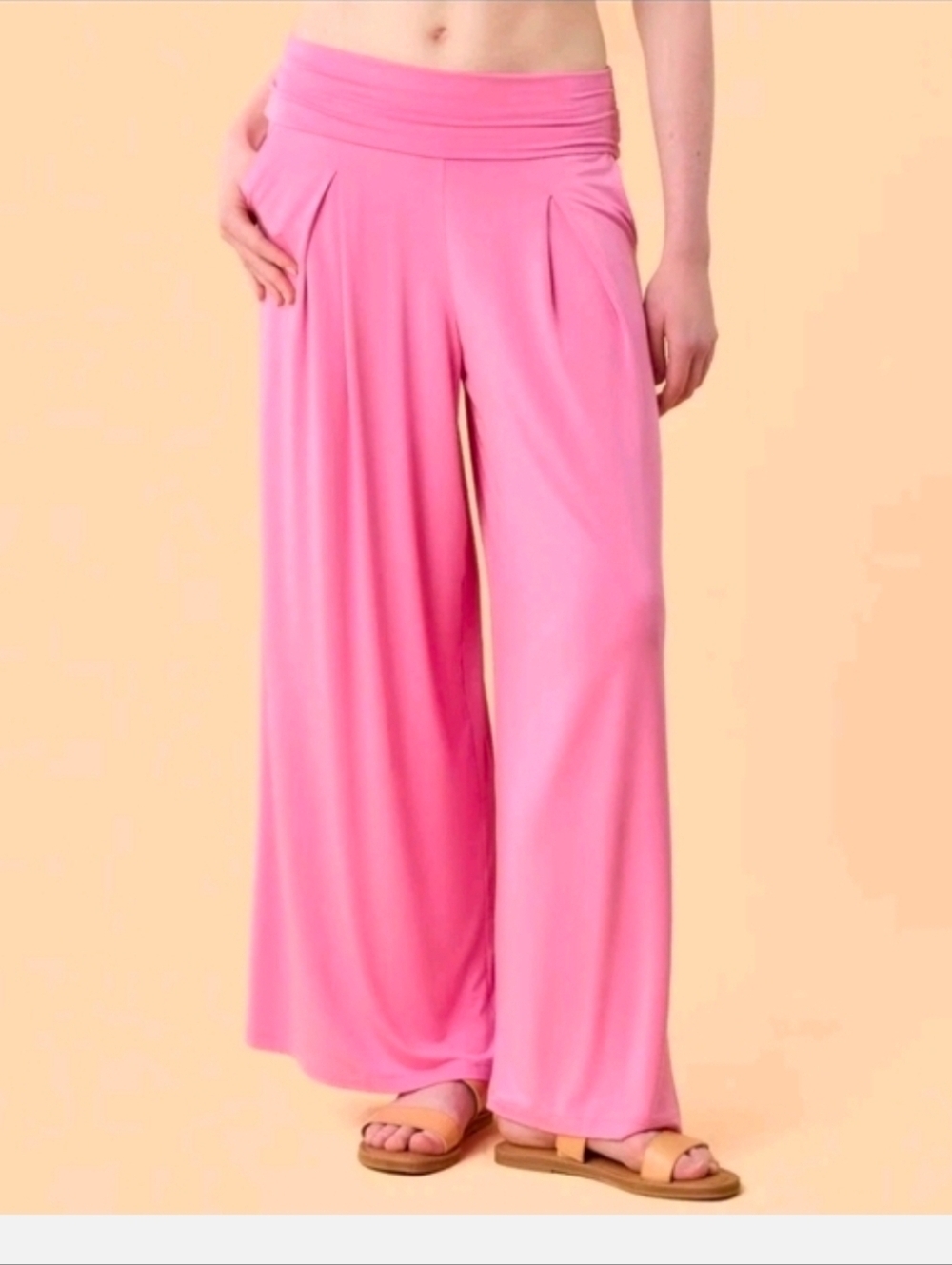 Blogilates Women's Homebody Foldover Wide Leg Pants Size S